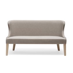 140 cm Waiting Room Loveseat Sofa in Wood and Fabric - Agatha