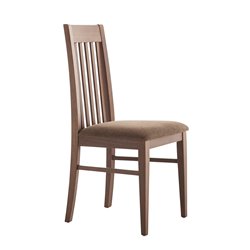 Restaurant Wood Chair in Velvet Cushion Seat - Clara