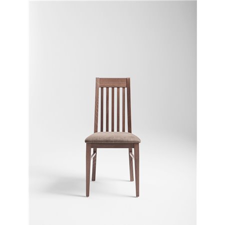 Restaurant Wood Chair in Velvet Cushion Seat - Clara