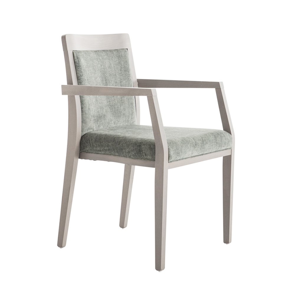 Stackable Chair with Armrests and Cushion Seat - Boheme