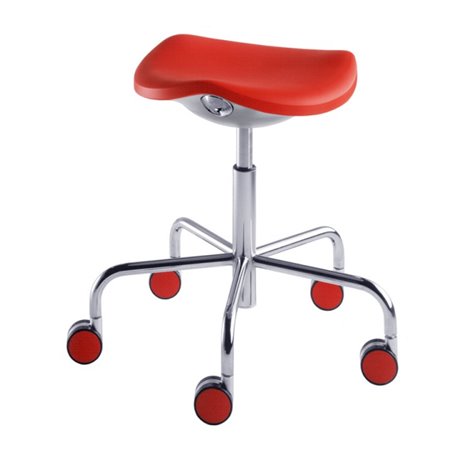 Colorful Stool on Wheels - Welcome