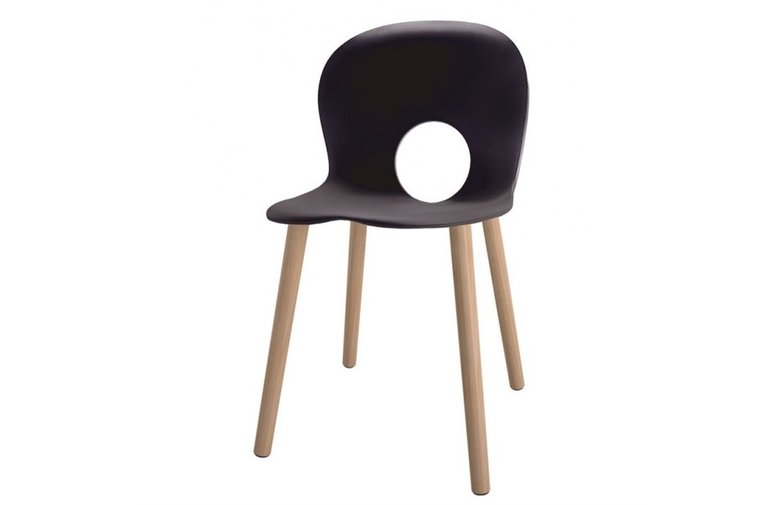 Chair with Wooden Legs - Olivia Wood