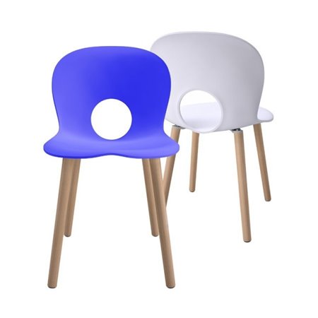 Chair with Wooden Legs - Olivia Wood