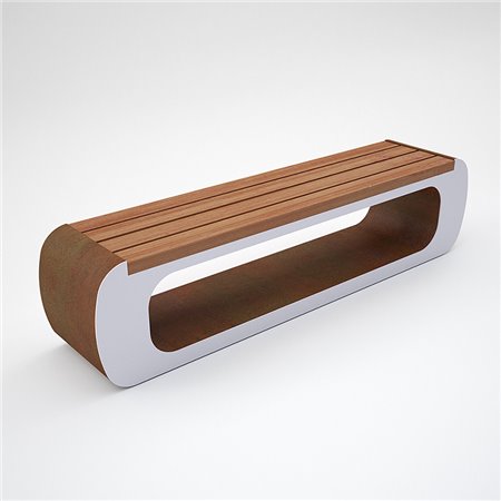Design Bench in Steel and Wood - Armony