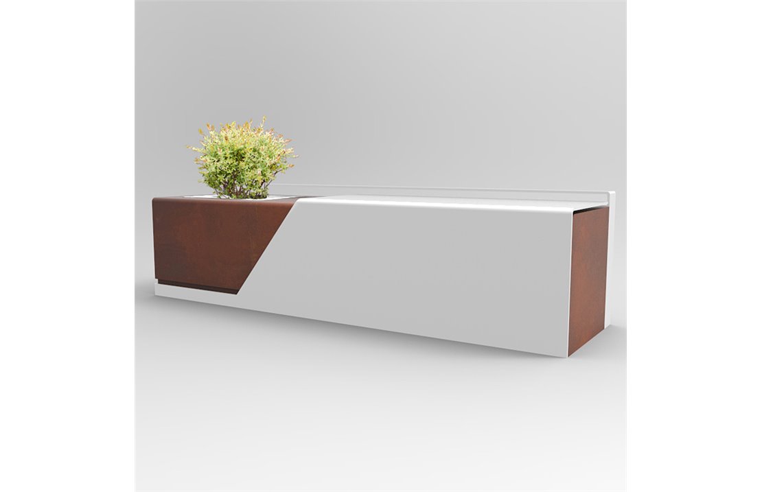 Steel Seat with Planter - Blanket